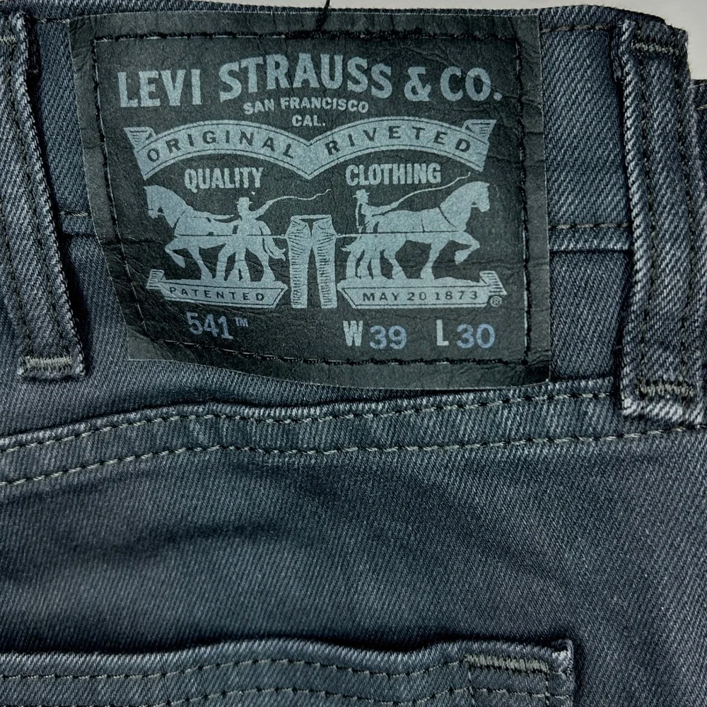 Levi's 541 Athletic Taper Mens Jeans W39 L30 Dark Grey Stretch Cotton Blend